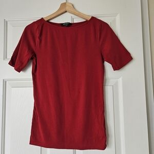 Ralph Lauren - Red Short Sleeve Crewneck Women's Tee - S